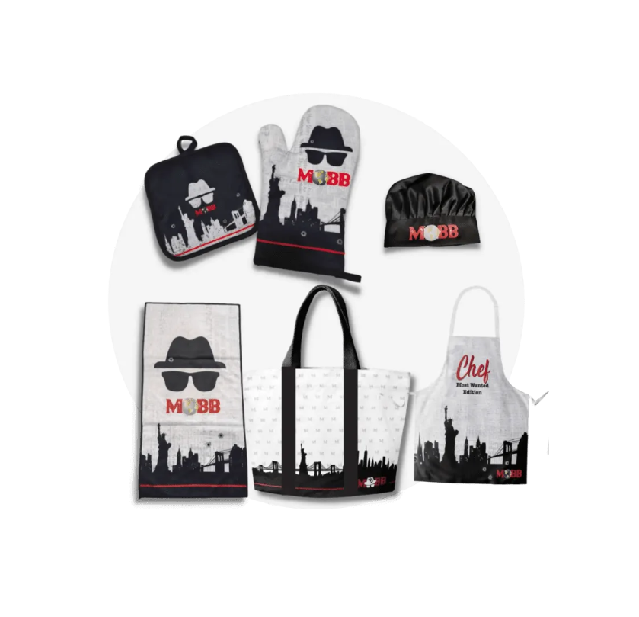 MOBB aprons and merchandise