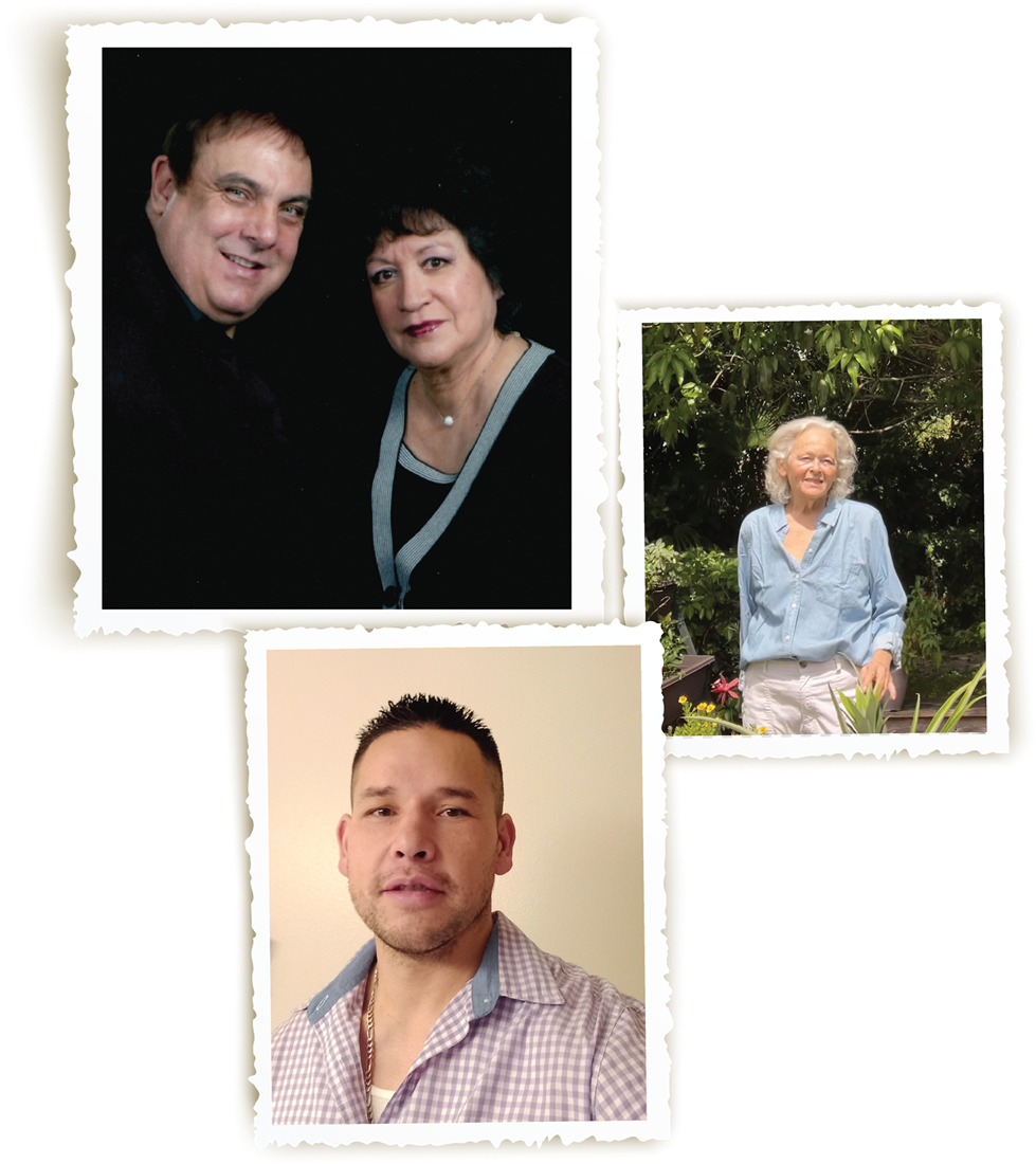 Frankie "Spice" Morelli, Dr. Sandra Frank, and James "The Raptor" John
